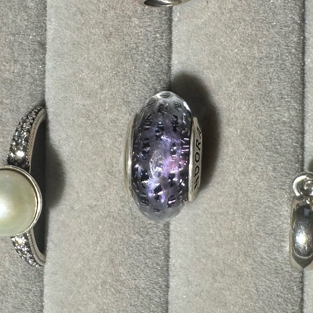 Authentic Pandora murano purple glass charm